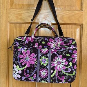 Vera Bradley purple punch laptop hard case bag tote